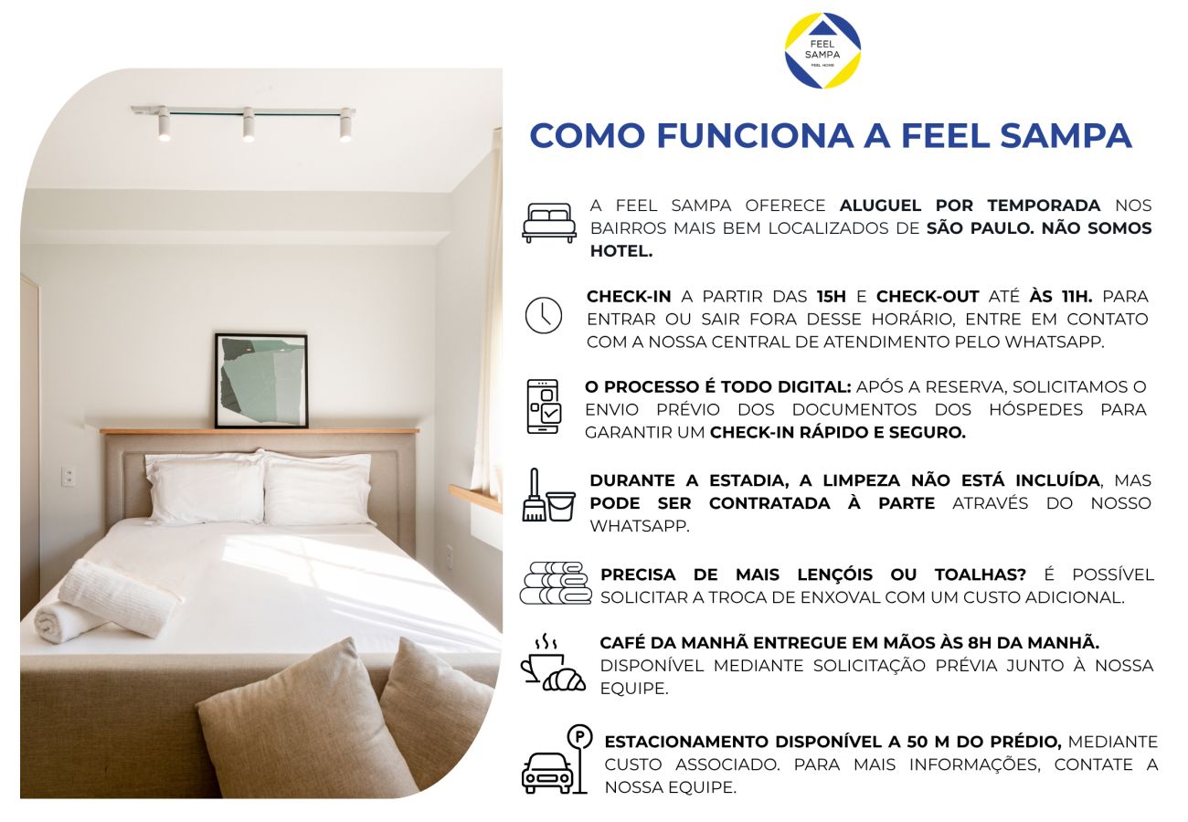 Studio à São Paulo - Paraíso Paulista Junior Flat by Feel Sampa